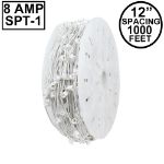 Premium Commercial Grade C7 1000 Spool 12" Spacing 8 Amp White Wire