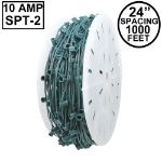 Premium Commercial Grade 10 Amp C7 1000' Spool 24" Spacing Green Wire