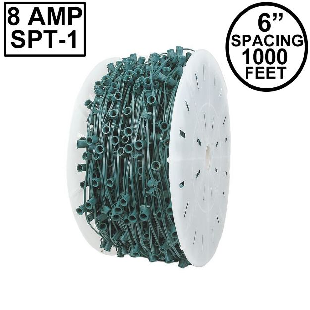 Premium Commercial Grade C7 1000' Spool 6" Spacing 8 Amp Green Wire