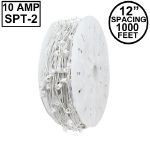 Premium Commercial Grade 10 Amp C9 1000' Reel White Wire 12" Spacing