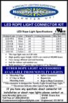 6' LED Rope Light Connector Kit for 1/2" 2 Wire Rope lights