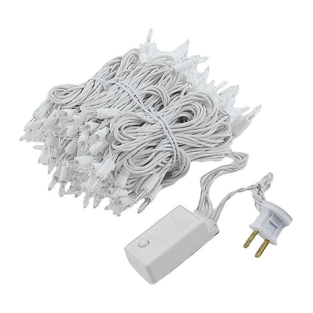 140 Light Chasing Clear Multi Function Mini Lights on White Wire ...