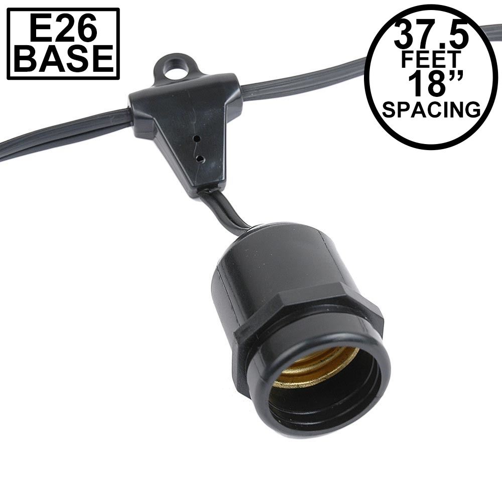37.5 Foot S14 Suspended Edison Outdoor Market Patio String Lights, 25 S14 Bulbs - Picture 14 of 18
