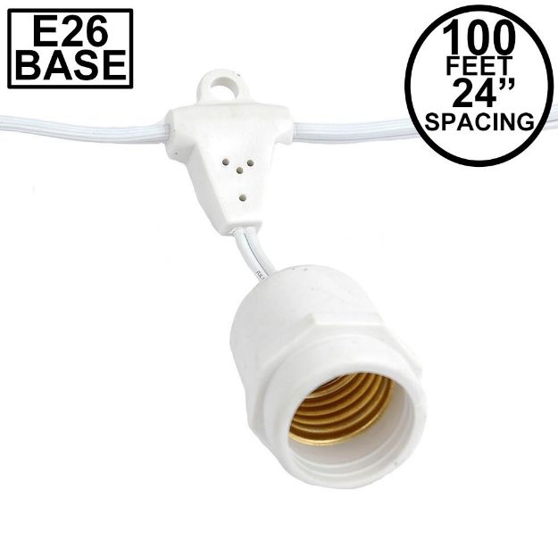 100' Suspended White Commercial Grade Stringer (E26 Base)