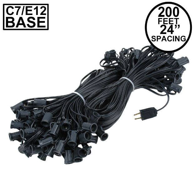C7 200' Stringer 24" Spacing, 100 Sockets - Black Wire