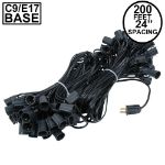 C9 200' Stringer 24" Spacing, 100 Sockets - Black Wire