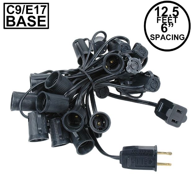 C9 12.5' Stringers 6" Spacing - Black Wire