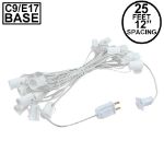 C9 25' Stringers 12" Spacing White Wire