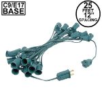 C9 25' Stringers 12" Spacing Green Wire