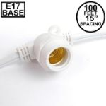 100' White Commercial Grade Stringer 80 Intermediate (e17) Base Sockets