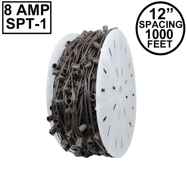 Premium Commercial Grade C7 1000' Spool 12" Spacing 8 Amp Brown Wire