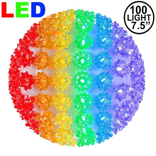 100 Rainbow LED 7.5" Sphere