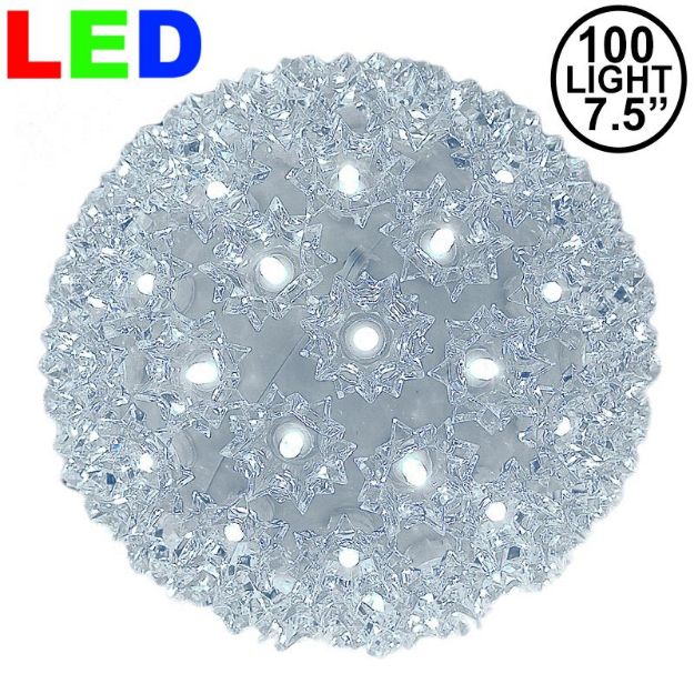 100 Pure White LED 7.5" Sphere