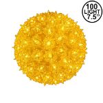 Yellow 100 Light Starlight Sphere 7.5"