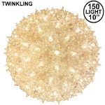 150 Light 10" Clear Twinkling Starlight Spheres
