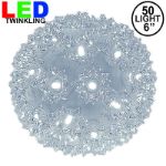 50 Twinkle LED 6" Sphere Pure White