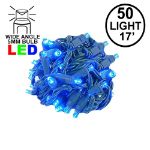 Coaxial 50 LED Blue 4" Spacing Green Wire