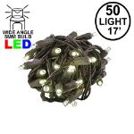 Coaxial 50 LED Warm White 4" Spacing Brown Wire