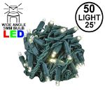 Coaxial 50 LED Warm White 6" Spacing Green Wire