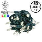 Coaxial 5M 50 LED Warm White 4" Spacing Green Wire