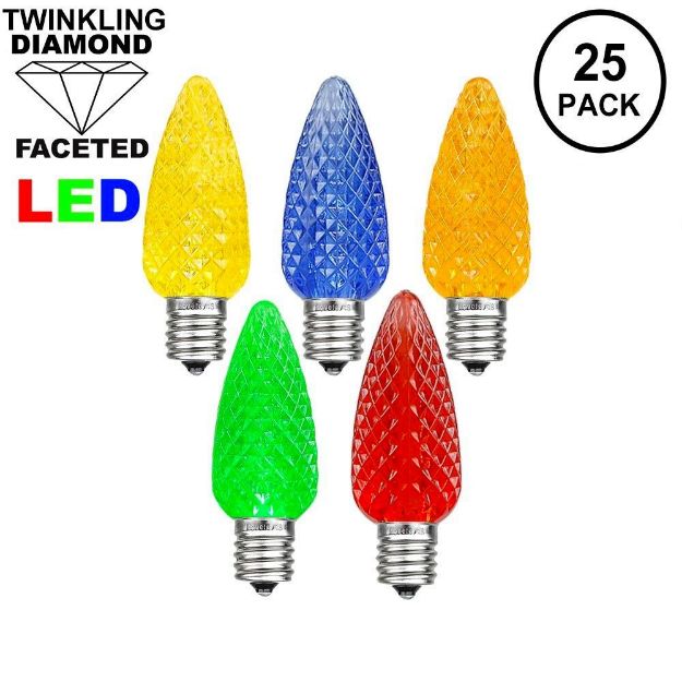 Twinkle Multi C7 LED Replacement Bulbs 25 Pack