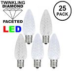 Twinkle Pure White C7 LED Replacement Bulbs 25 Pack