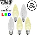 Twinkle Warm White C9 LED Replacement Bulbs 25 Pack