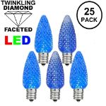 Twinkle Blue C9 LED Replacement Bulbs 25 Pack