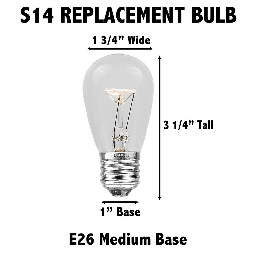 S14 Clear Bulbs 11 Watt E27 Base - Novelty Lights, Inc.Novelty Lights ...