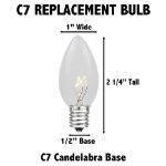 Blue Transparent C7 5 Watt Bulbs