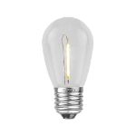 24 Warm White Plastic LED S14 Commercial Grade Suspended Light String Set on 48' of White Wire Shatterproof