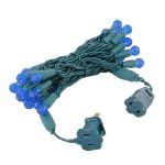G12 25 LED Blue 4" Spacing Green Wire