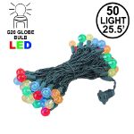 G20 50 LED Bubble Multi 6" Spacing Green Wire