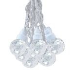10 Pure White Sparkle Orb LED G40 Pre-Lamped String Lights White Wire