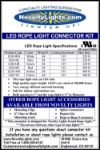 1' LED Rope Light Connector Kit for 1/2" 2 Wire Rope lights