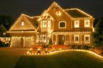 C7 25 Light String Set with Clear Twinkle Bulbs on Brown Wire