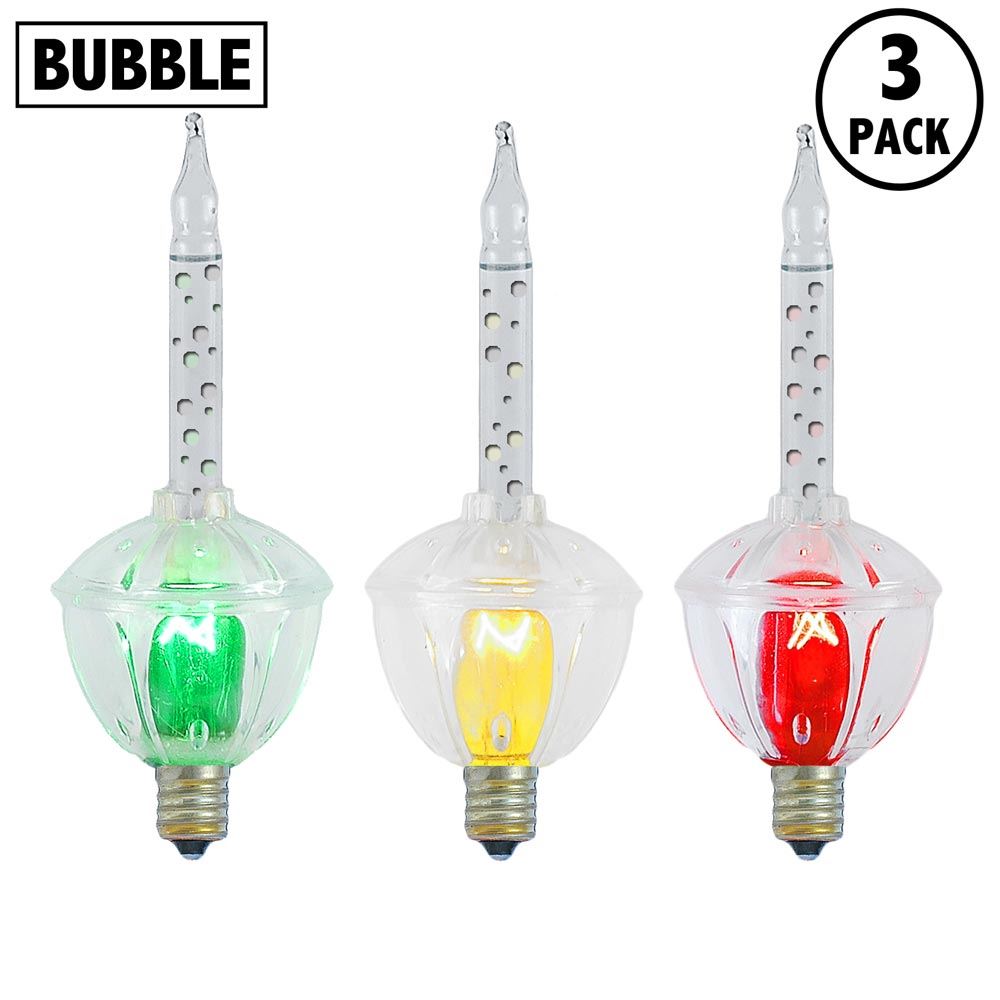 3 Pack Replacement Clear Liquid Christmas Bubble Lights Novelty