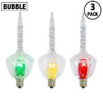 Clear Bubble Light With Clear Multi Base Replacements 3 Pack 