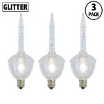 Clear Bubble Light With Silver Glitter Replacements 3 Pack 