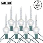 Clear Bubble Light Set with Silver Glitter