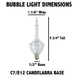 Clear with Clear Base Bubble Light Set 7 Lamps