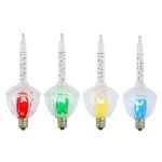Clear with Clear Multi Color Base Bubble Light Set 7 Lamps