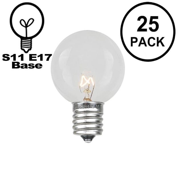 25 Pack of Clear S11 10 Watt Bulbs Intermediate Base e17
