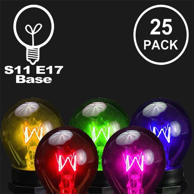 25 Pack of Assorted S11 10 Watt Bulbs Intermidate Base e17