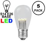5 Pack Warm White S14 LED Medium Base e26 Bulbs w/ 9 LEDs