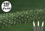 2' x 10' Super Bright Clear Net Lights - Brown Wire