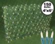 4' X 6' Super Bright Clear Net Lights - Green Wire