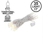 35 Light 17' Long White Wire Christmas Mini Lights