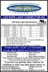 12V DC 6' LED Rope Light Connector Kit for 1/2" 2 Wire Rope Lights