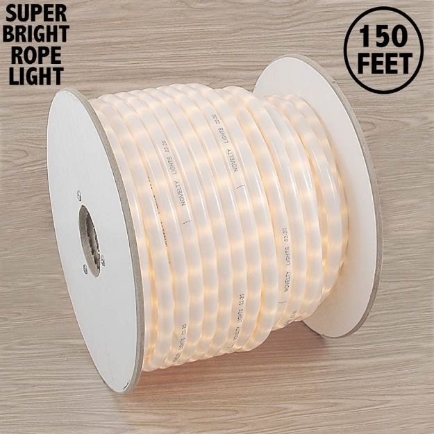 150 Ft Frosted White Rope Light Spool 1/2" 120 Volt